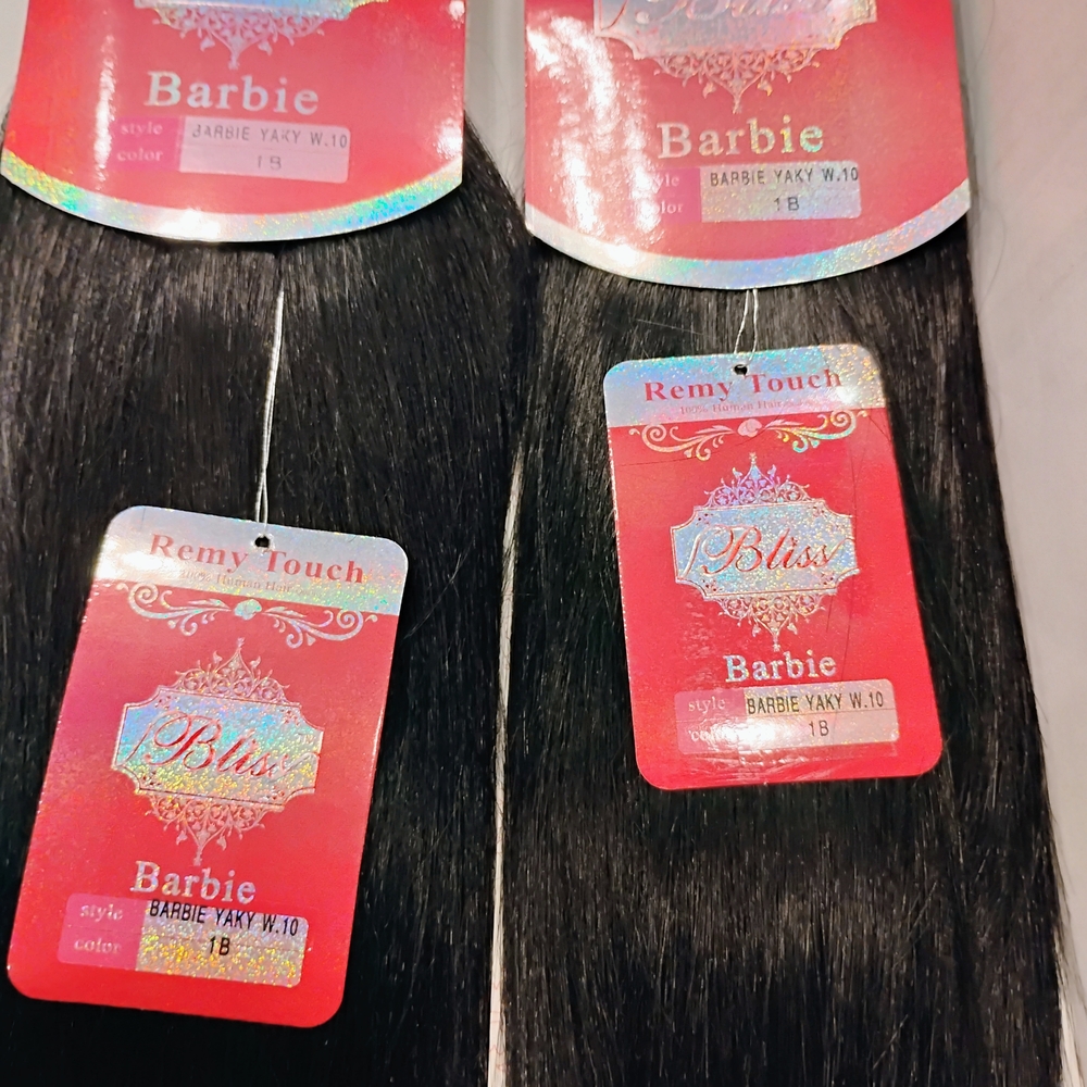 2 Packs 100% Human Hair Quality Weaving Hair Extensions Color 1B 10"